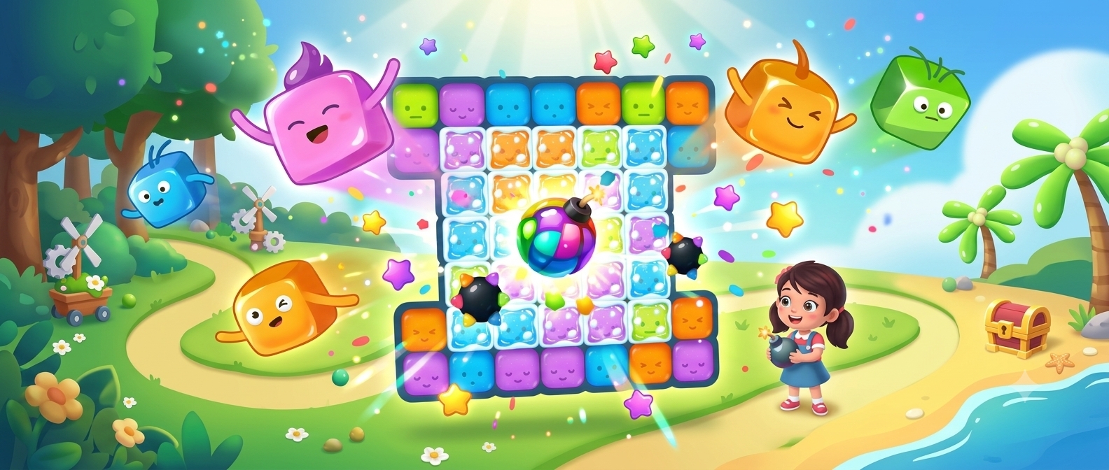 Puzzle Gem: Smash gameplay board